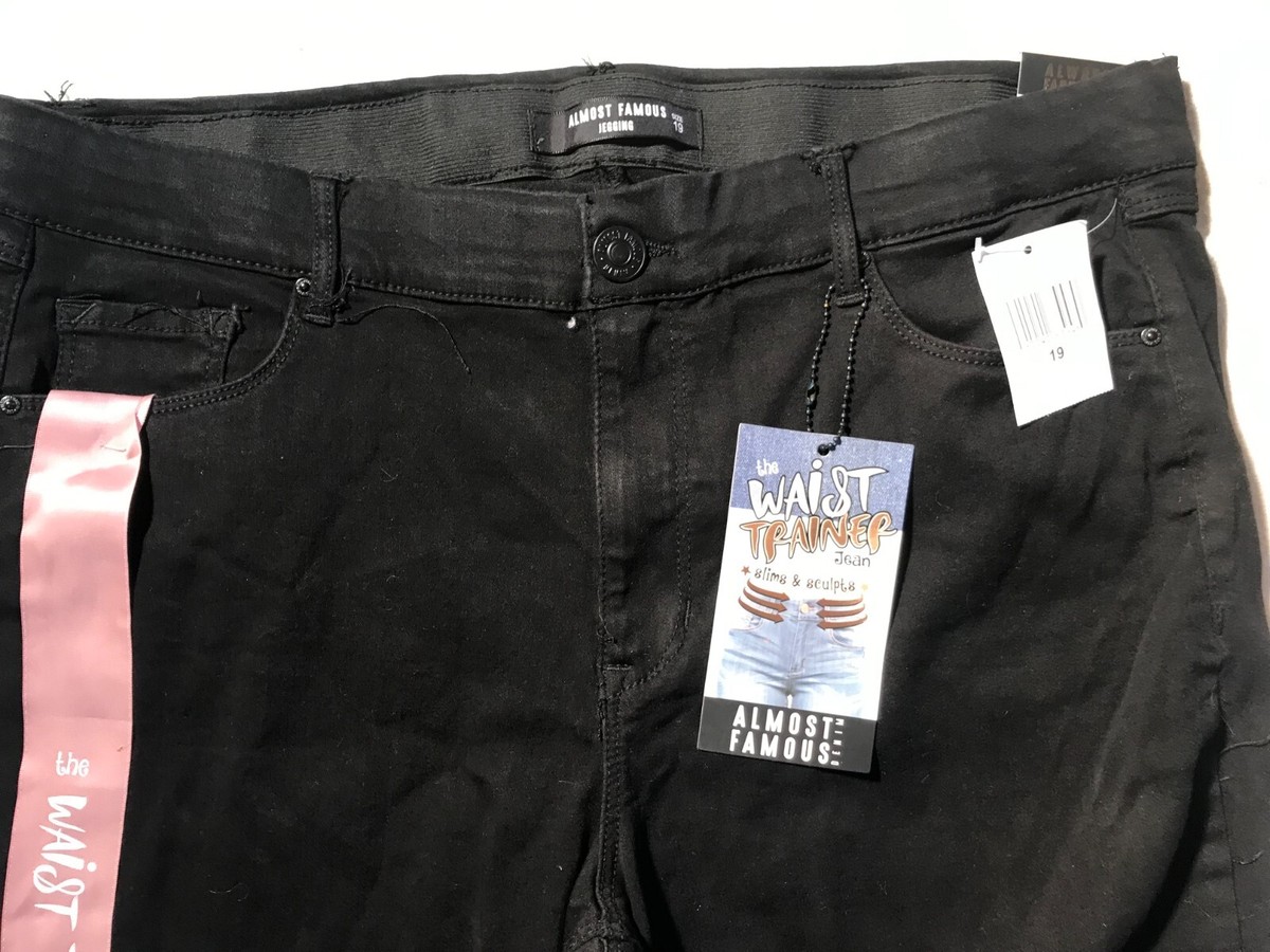 Women's Black Almost Famous Size 19 Skinny Jeggings Leggings Waist