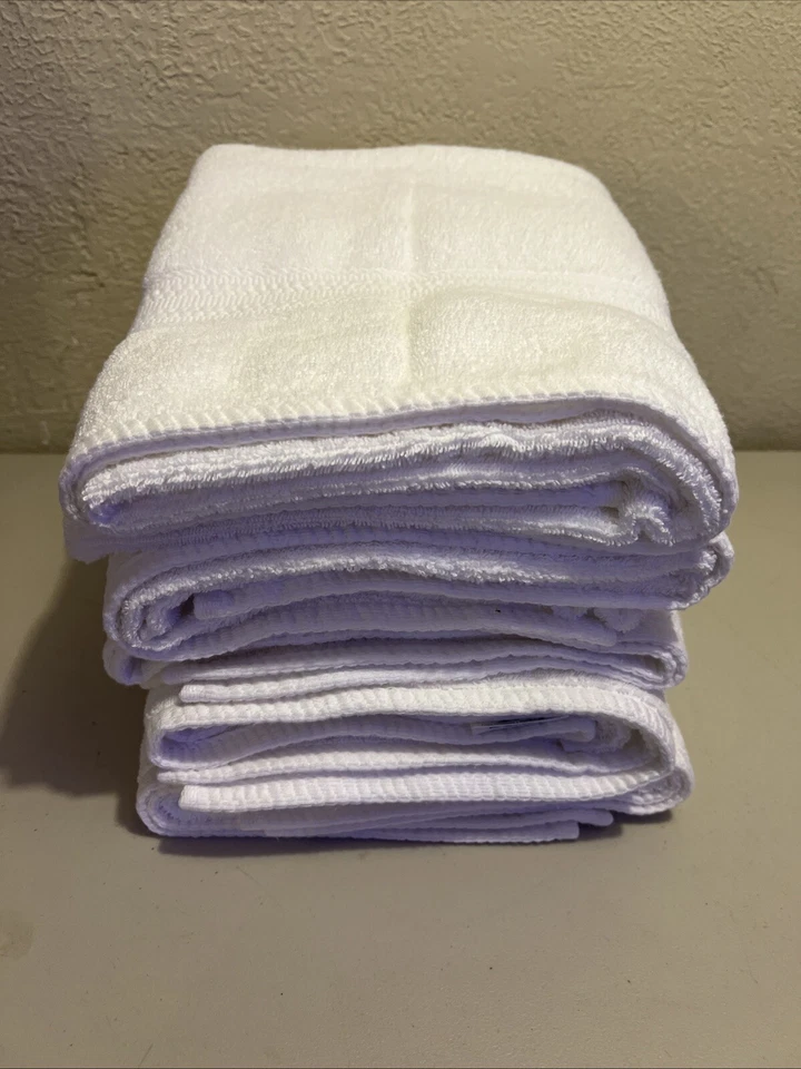 Toalla de baño The Big One 5 piezas 30”X49” color blanco 100 % algodón dobladillos reforzados nueva con etiquetas Foto 4 de 4