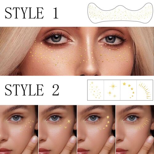 Glitter Freckles Face Tattoo 20PCS Glitter Freckles Gold Face Glitter Makeup ... - Picture 5 of 9