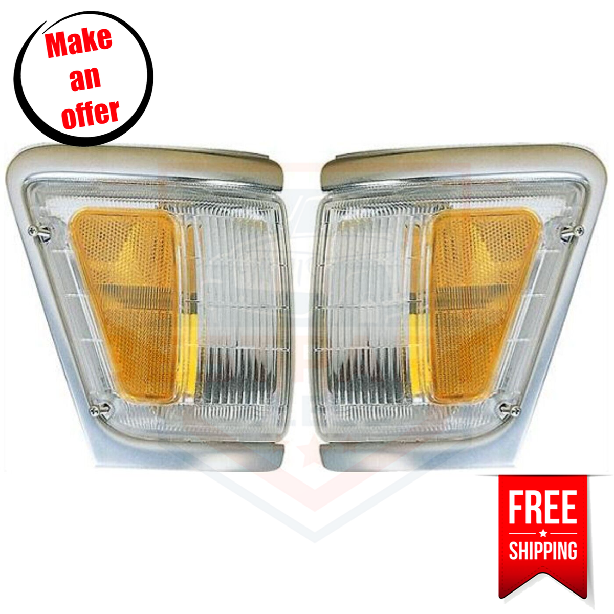 Jpautowholesale Corner Light Set For 1992-1995 Toyota Pickup – Driver & Passenger Side, With Bulbs, DOT/SAE