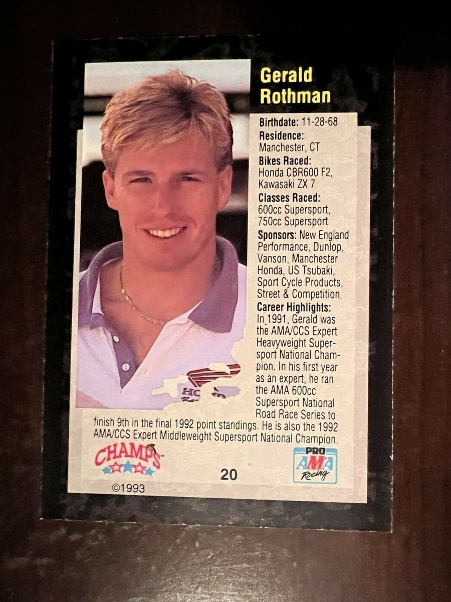 1993 Champs Superbikes #20 - Gerald Rothman | eBay