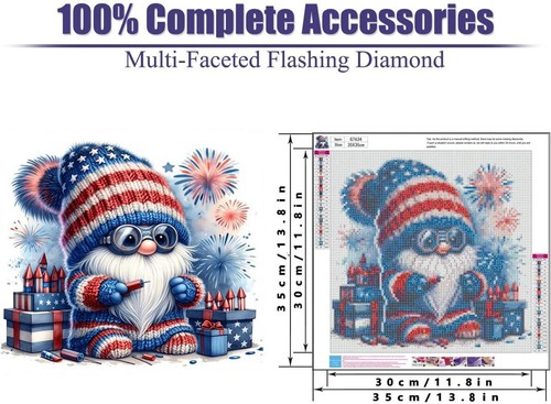 4Th of July Diamond Painting Kits for Adults,Independence Day Diamond Art Kits.. - 第 2/7 張圖片