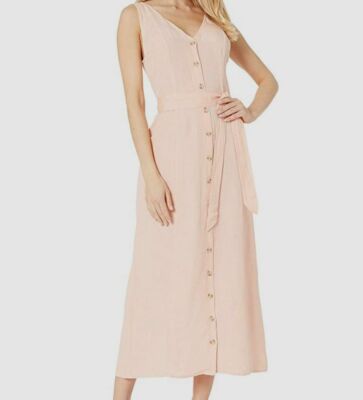 emilia linen button down midi dress Linen Button-Down Midi Dress main image 1
