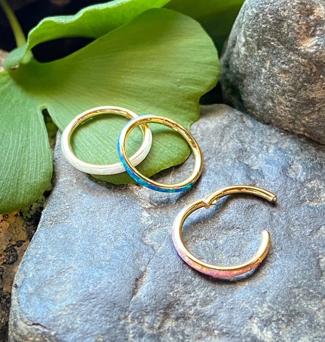 1pc Opal Outer Edge Hinged Segment Ring Septum Orbital Helix Ear Cartilage - 第 19/36 張圖片