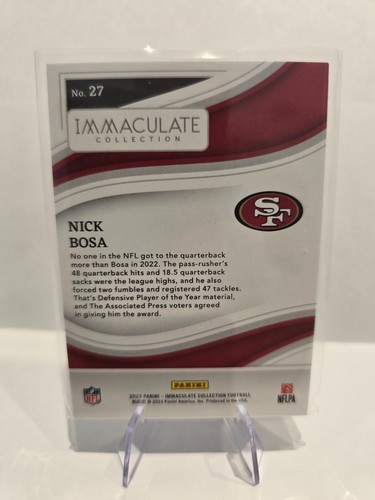 Nick Bosa /5 Panini Immaculate San Francisco 49ers - Picture 2 of 2