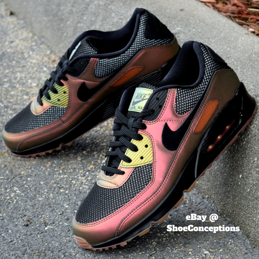Nike Air Max 90 Shoes Black Dark Russet HQ4042-001 Men's Sizes NEW