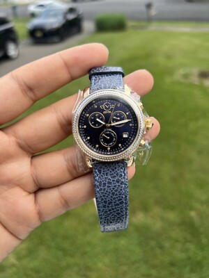 GV2 BY GEVRIL Marsala Sparkle Quartz Diamond Blue Dial  display picture 2