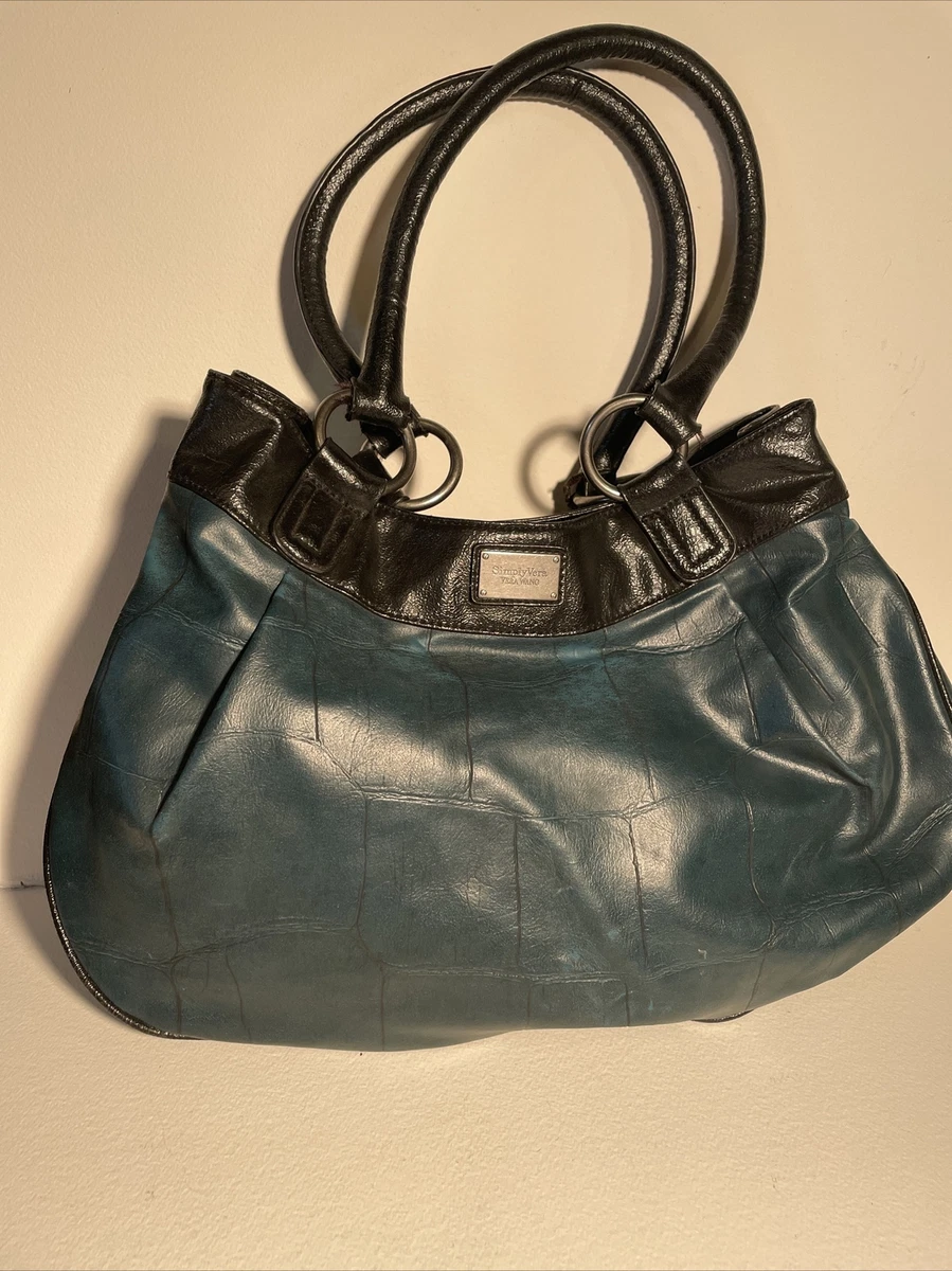 Simply Vera Vera Wang Black leather Shoulder Bag Purse