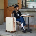 Carry On Luggage 22x14x9 Airline Carry On Luggage With Duffel Bag DarkBlue