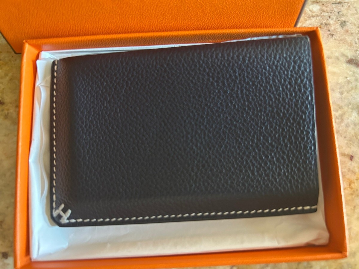 HERMES H Sellier Card Case, Black/ Pre Owned | eBay