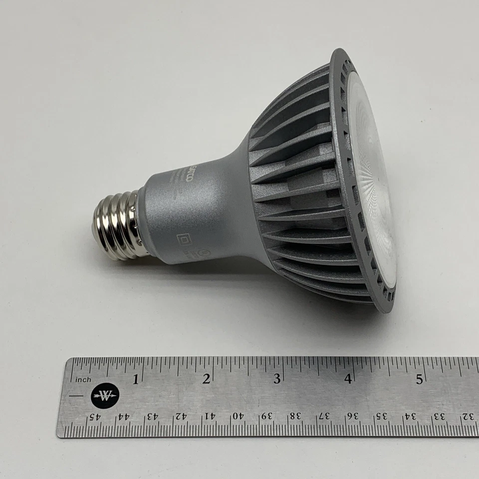 (6-Pack) Satco 21.5W PAR30/LN/NFL Long Neck LED Light Bulb 3000K Narrow Flood - Image 2 of 4