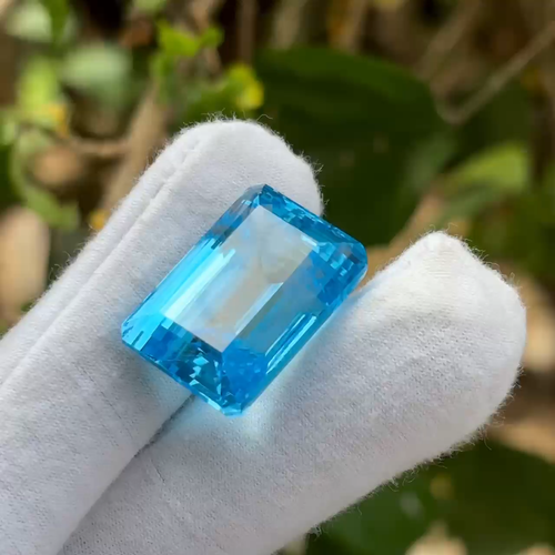 Natural Blue Topaz Octagon Faceted Cut 58.9 Ct Loose Gemstone For Making Jewelry - Video 1 of 1