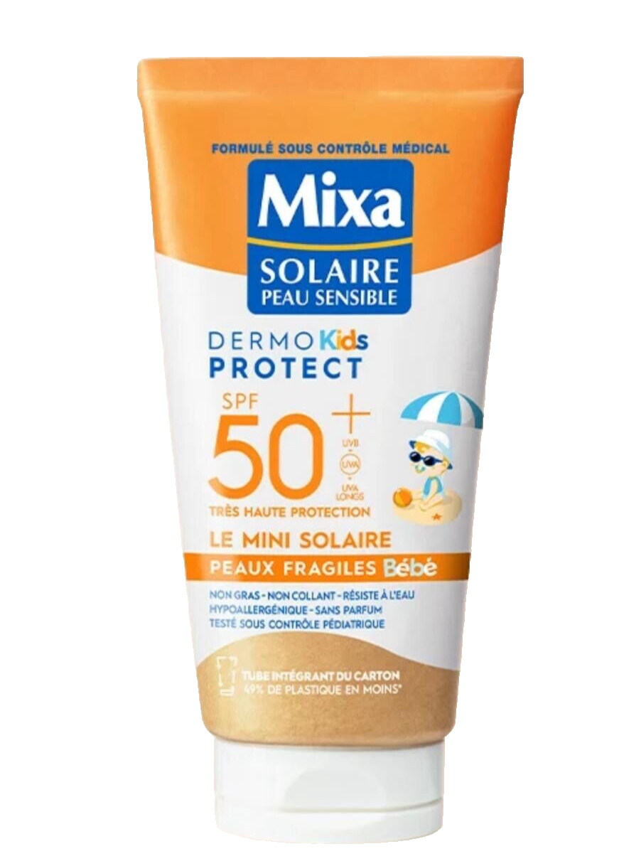 Mixa Bébé Lait Solaire Hypoallergénique SPF 50+ pour Peau Fragile en Flacon de 200ml