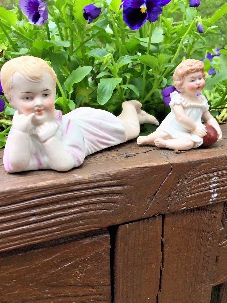 Antique Bebe Bru Baby Porcelain Statue Doll France French Seashore