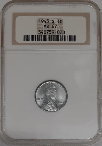 1943-S Lincoln Steel Cent 1c NGC MS-67 