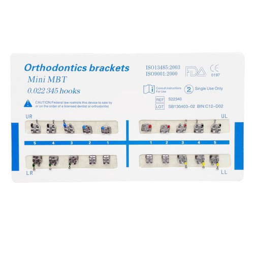 Orthodontic Dental Brackets Braces Mini Roth/MBT 022 Slot 345 Hooks Metal CE&FDA - Picture 6 of 13