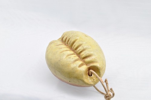 Campana de arcilla japonesa cerámica Dorei vintage antiguo pez amortiguador mariscos dios - Imagen 9 de 12