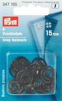 AnnäH - DruckknöPfe 15 Mm Schwarz 6 StüCk Prym 347105 Zum AnnäHen Kunststoff