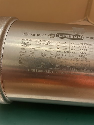 Leeson Electric General Purpose Stainless Steel Washdown Duty Motor 103389.00 - Picture 3 of 10