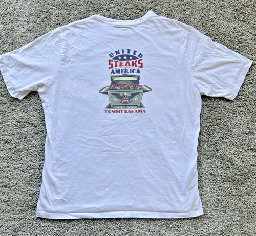 Tommy Bahama T Shirt Uomo Grande Bianca United Steaks Of America Maglietta Grafica