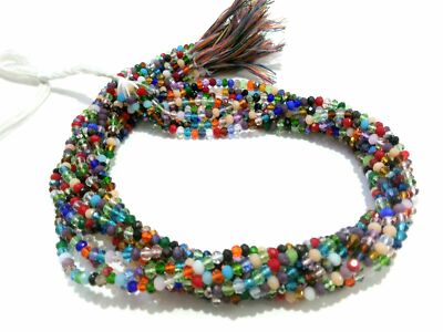 Multi Stone Hydro Rondelle Faceted 3-4mm Beads 13''inch 5 Strands Lot