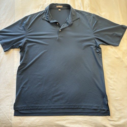 Peter Millar Poloshirt Sommer Komfort Herren XL marineblau Stretch Golf *FEHLER*