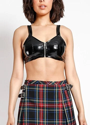 TRIPP NYC BLACK PVC CROP TOP WITH CLOSURE - | eBay