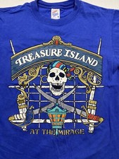 Vintage Treasure Island At The Mirage Casino Las Vegas Pirate T Shirt USA Made