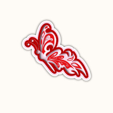 Red Butterfly Vinyl Stickers Waterproof Durable Car Decal Laptop Water Bottle