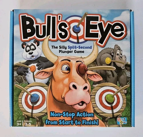 Bull's Eye The Silly Split Second Plunger Matching Game Great Condition COMPLETE