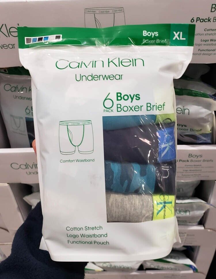 Calvin Klein Boys' Youth Boxer Briefs, 6-pack UNDERWEAR SHORT S M L XL  Boy's CK | eBay