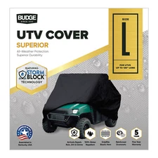 Budge StormBlock UTV Cover, Waterproof Outdoor Protection, Black, Up to 130 In