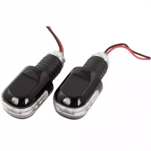 Bike It Universal Motorcycle LED Handlebar Bar End Indicators (Pair) - Amber
