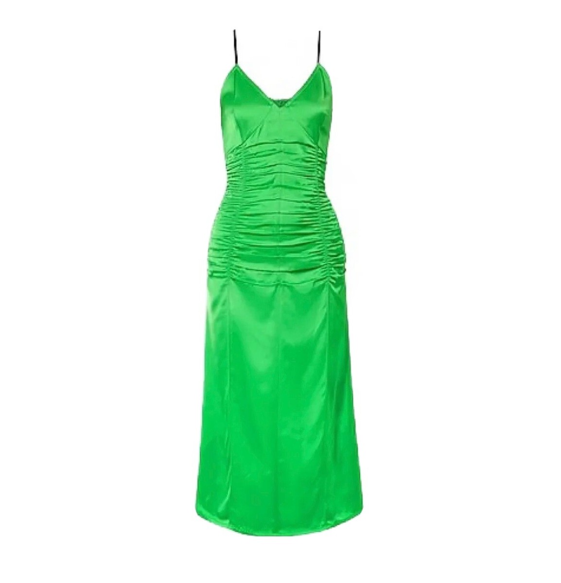 Helmut Lang Green Ruched Silk Slip Dress 0 | eBay