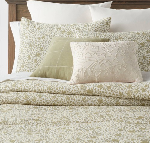 ๐ Threshold QUEEN Floral Printed Comforter Set Green,8 Pieces ๐AS SHOWN - Picture 3 of 15