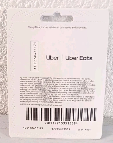 2 张优步 Eats 50 美元礼品卡 100 美元 Total Go Anywhere 获得任何骑行和送货 - 第 2 张/共 3 张