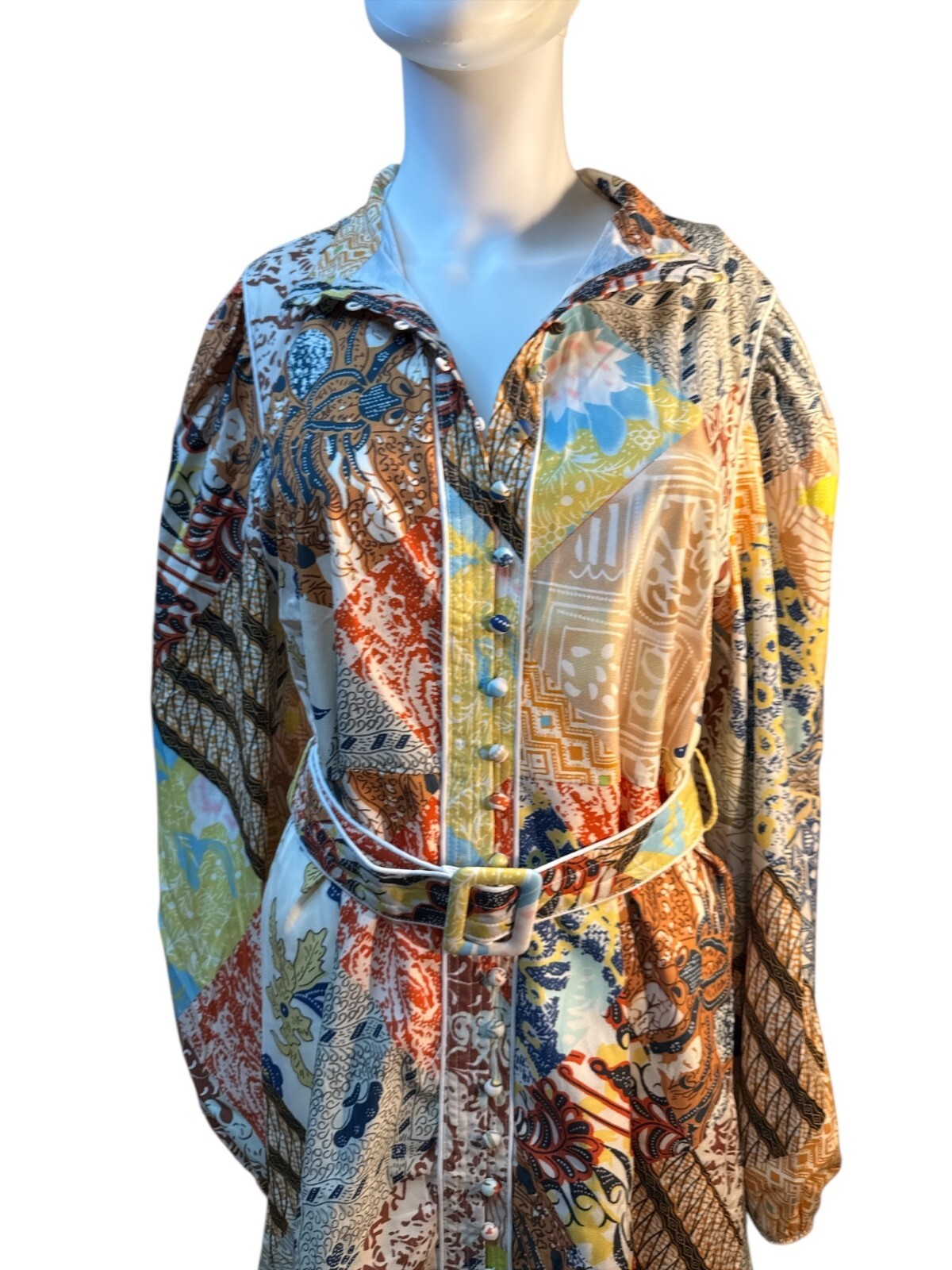 Dalia MacPhee Multicolor Patchwork Button Down Sh… - image 3