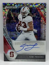 2021 Panini Prizm Draft RC Auto Silver Disco Prizm #DPA-SFE Simi Fehoko Stanford