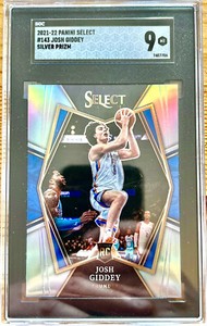 Josh Giddey RC 2021/22 Panini Select Premier SILVER PRIZM #143 OKC Rookie SGC 9 