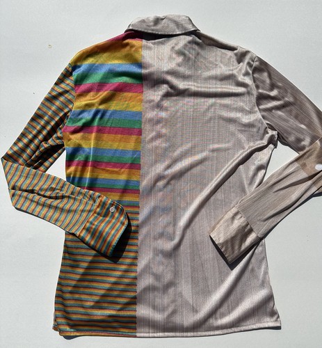 Camicia NIK NIK vintage anni 70 pop art baseball Italia poliestere uomo tg L discoteca - Foto 2 di 5