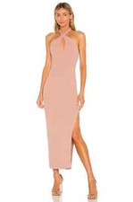 Lovers and Friends Tyra Dress in Nude Small Women's Column Midi Long Revolve NEW