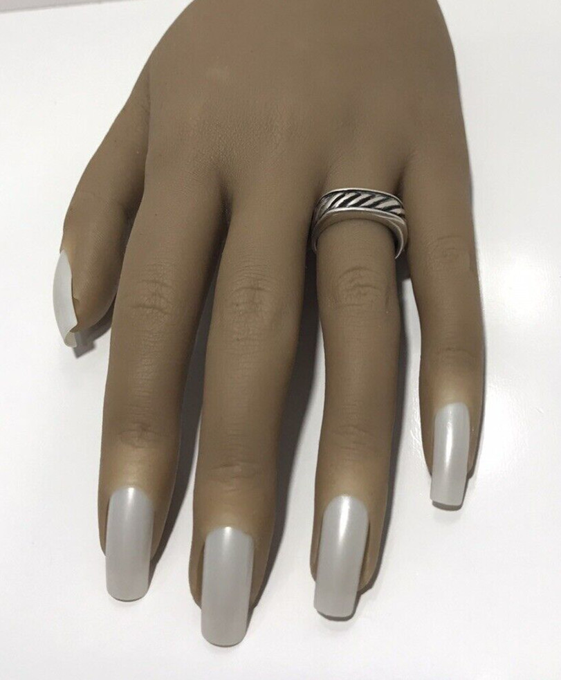 Sterling Silver Rope Texture Ring Size 7 - image 5