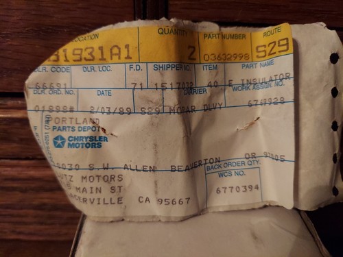 NOS 1972-80 Dodge Truck or Ramcharger Mopar Engine Mounts #3632998 OEM SBM - Foto 12 di 12