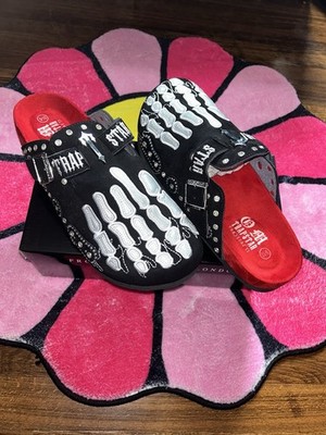 Trapstar Octavious Men's Slide Sandals Skeleton Buckle Black/Red US 9/10