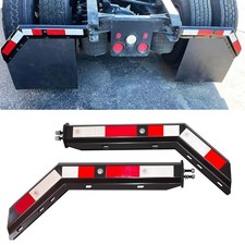 Angled Spring Loaded Mud Flap Hanger Bracket Mudflap Holder Set 1-1/8" Black