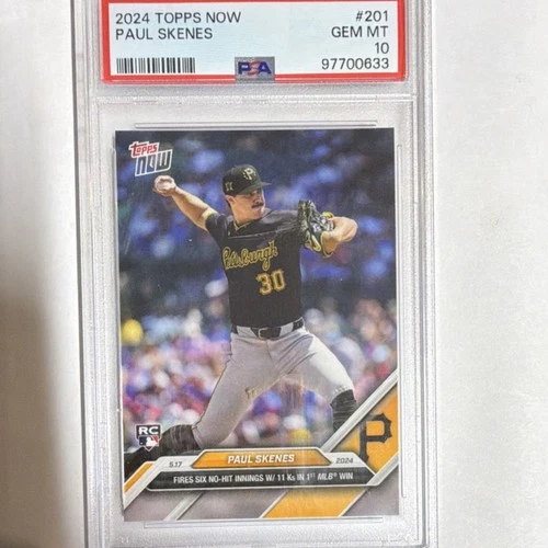 2024 Topps Now Paul Skenes #201 Rookie PSA 10 Pittsburgh Pirates