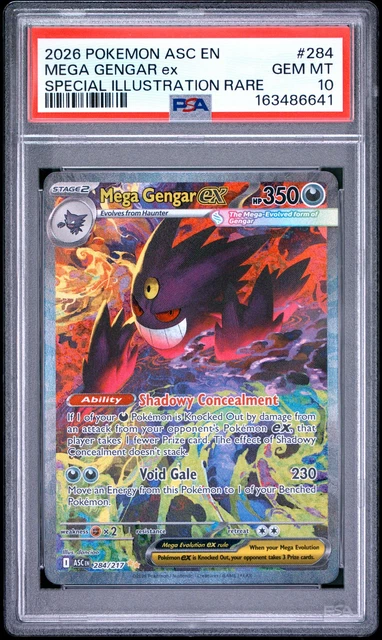 2026 Mega Gengar Ex #284 Asc En-Ascended Heroes PSA GEM MT 10 Live ...