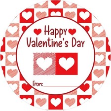 72PCS Happy Valentine's Day Stickers-Heart Stickers Valentines Day Tags
