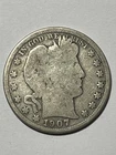 1907S US Barber SILVER Half Dollar Denver Mint