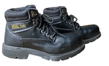 Brahma Men’s 6.5W Steel Toe Work Boots Black Leather Safety Shoes